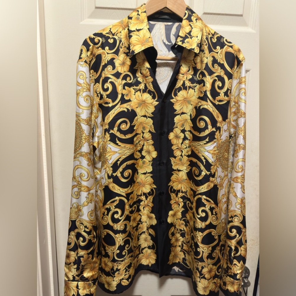 Versace hibiscus silk shirt